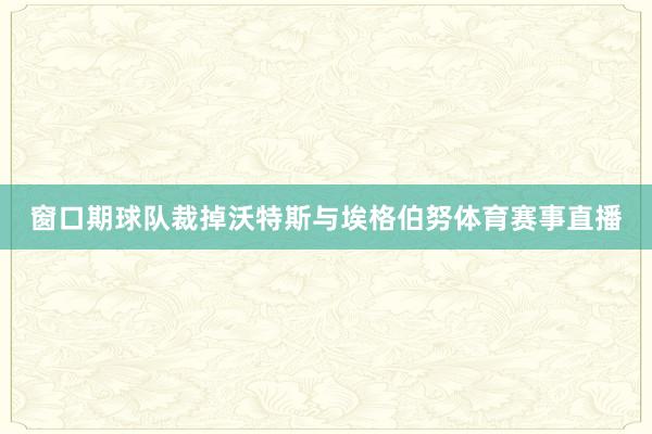 窗口期球队裁掉沃特斯与埃格伯努体育赛事直播