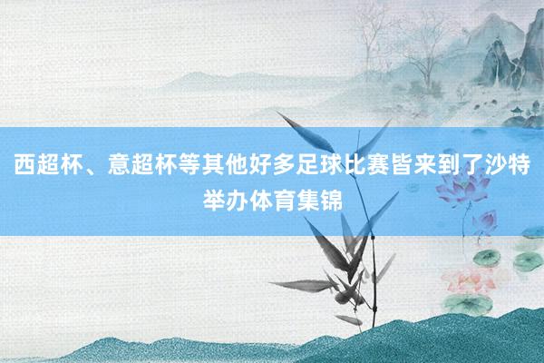 西超杯、意超杯等其他好多足球比赛皆来到了沙特举办体育集锦
