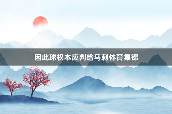 因此球权本应判给马刺体育集锦