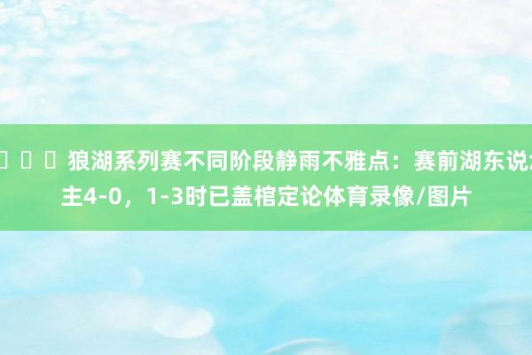 😅狼湖系列赛不同阶段静雨不雅点：赛前湖东说念主4-0，1-3时已盖棺定论体育录像/图片