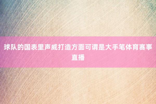 球队的国表里声威打造方面可谓是大手笔体育赛事直播