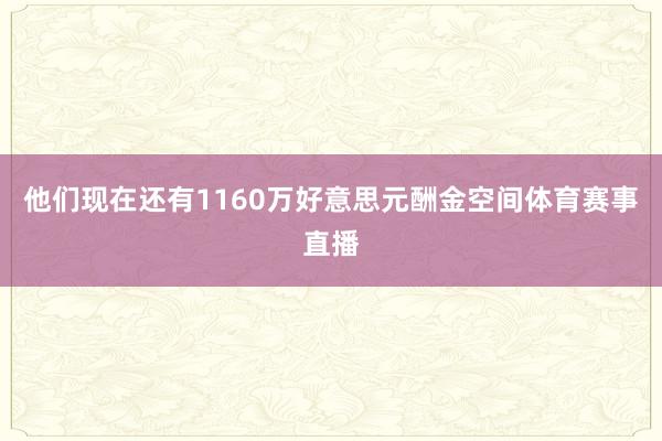 他们现在还有1160万好意思元酬金空间体育赛事直播