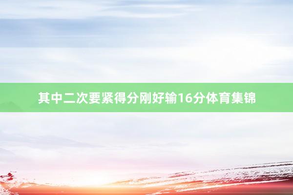 其中二次要紧得分刚好输16分体育集锦