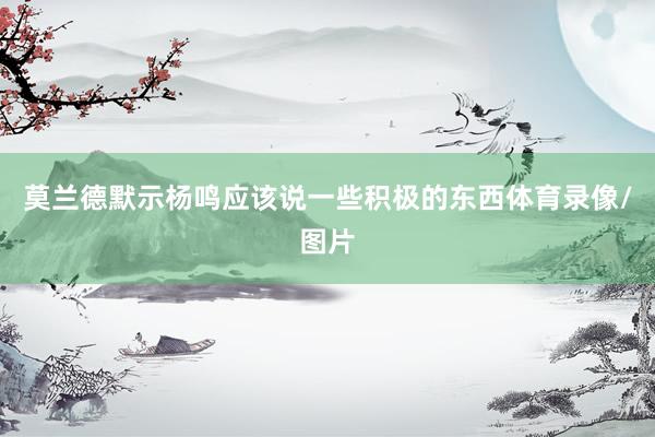 莫兰德默示杨鸣应该说一些积极的东西体育录像/图片