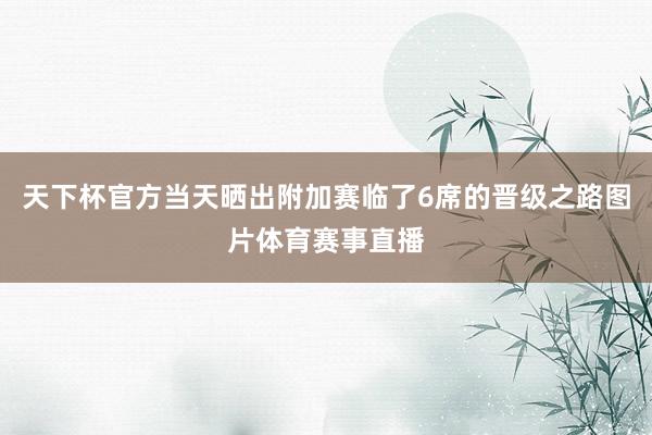 天下杯官方当天晒出附加赛临了6席的晋级之路图片体育赛事直播