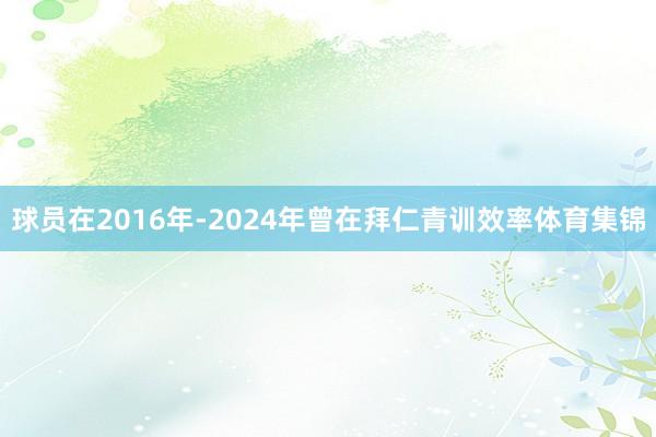 球员在2016年-2024年曾在拜仁青训效率体育集锦