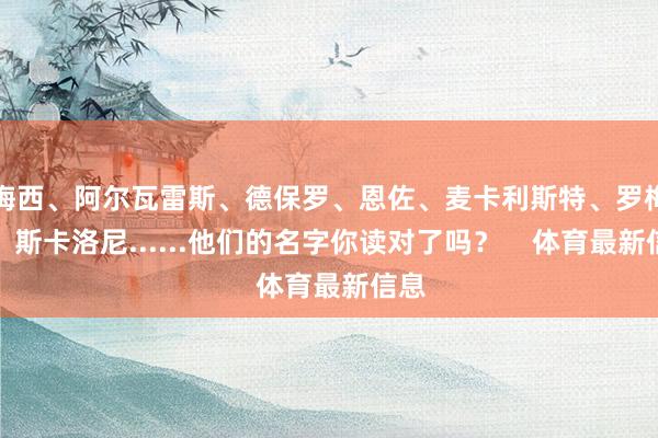 梅西、阿尔瓦雷斯、德保罗、恩佐、麦卡利斯特、罗梅罗、斯卡洛尼......他们的名字你读对了吗？    体育最新信息